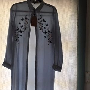 Katsumi long embroidered shirt/loungewear